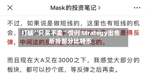 打破“只买不卖	”惯例 Strategy出售所持部分比特币-第2张图片