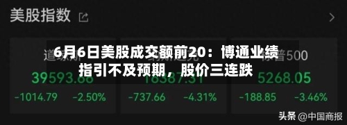 6月6日美股成交额前20：博通业绩指引不及预期，股价三连跌-第2张图片