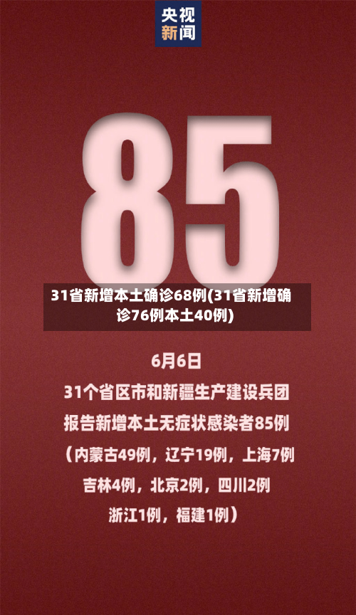 31省新增本土确诊68例(31省新增确诊76例本土40例)-第2张图片