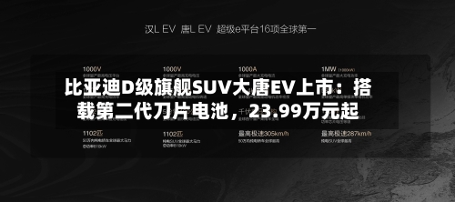 比亚迪D级旗舰SUV大唐EV上市：搭载第二代刀片电池，23.99万元起-第2张图片
