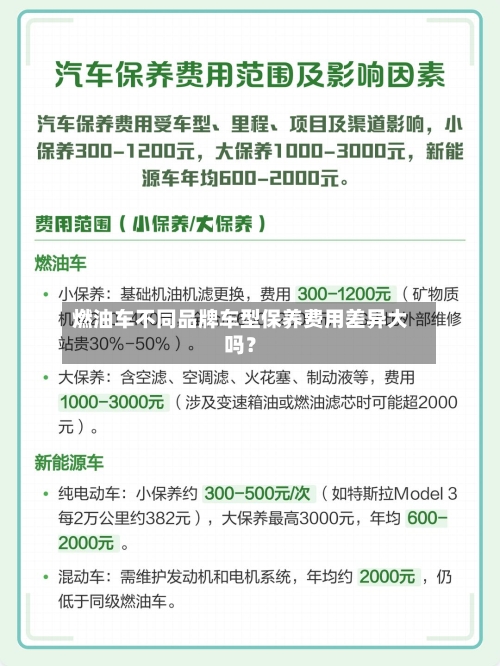 燃油车不同品牌车型保养费用差异大吗？-第2张图片