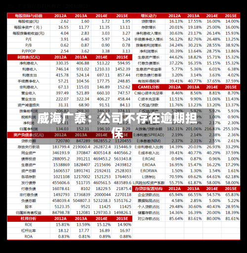 威海广泰：公司不存在逾期担保-第2张图片