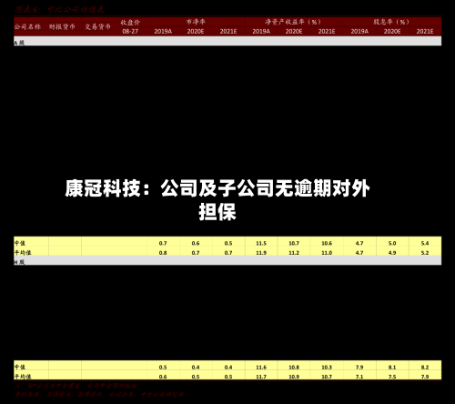 康冠科技：公司及子公司无逾期对外担保