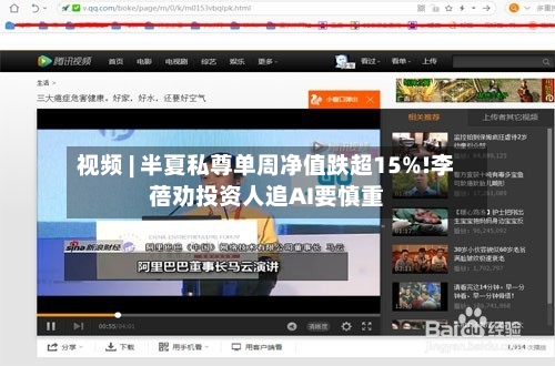 视频 | 半夏私尊单周净值跌超15%!李蓓劝投资人追AI要慎重-第2张图片