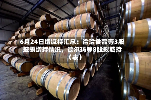 6月24日增减持汇总：洽洽食品等3股披露增持情况，德尔玛等8股拟减持（表）