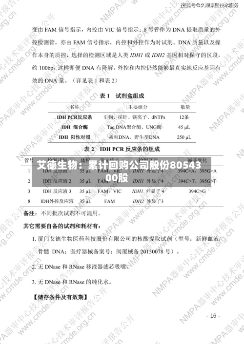 艾德生物：累计回购公司股份8054300股-第2张图片