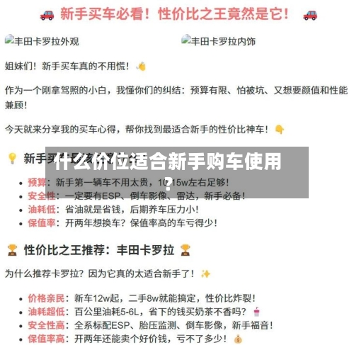 什么价位适合新手购车使用？-第2张图片