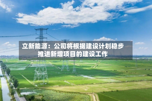 立新能源：公司将根据建设计划稳步推进新增项目的建设工作-第3张图片