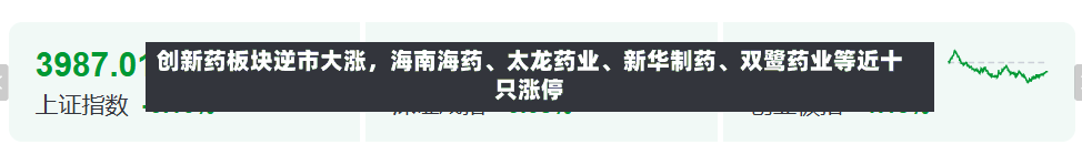 创新药板块逆市大涨，海南海药、太龙药业	、新华制药、双鹭药业等近十只涨停-第2张图片