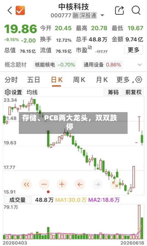 存储	、PCB两大龙头，双双跌停-第3张图片