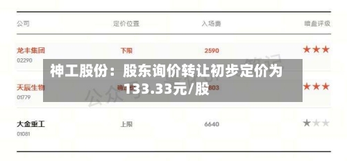神工股份:股东询价转让初步定价为133.33元/股